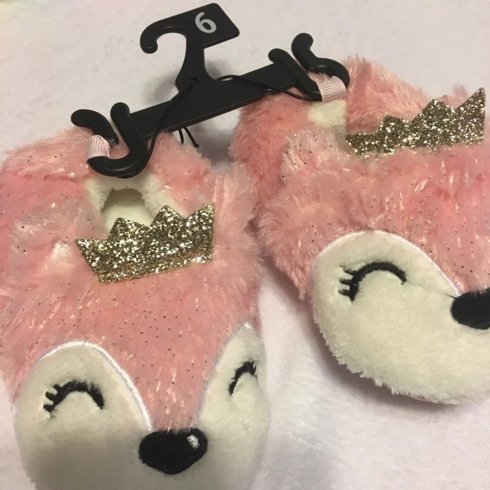 NWT‎ Faux Fur Glitter Glam slipper bundle unicorn and princess Baby toddler 3